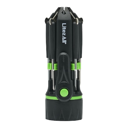 Litezall LED Flashlight with 7 Screwdrivers PR LA-8IN1-9/36